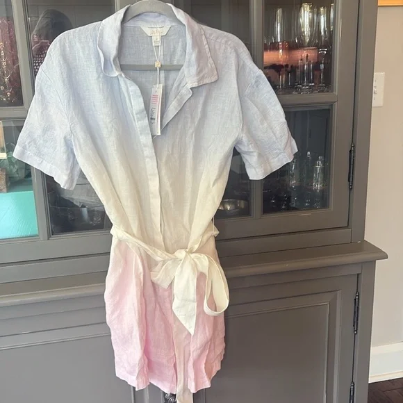 NWT Dresher Button Down linen Romper Lilly Pulitzer - Picture 4 of 6